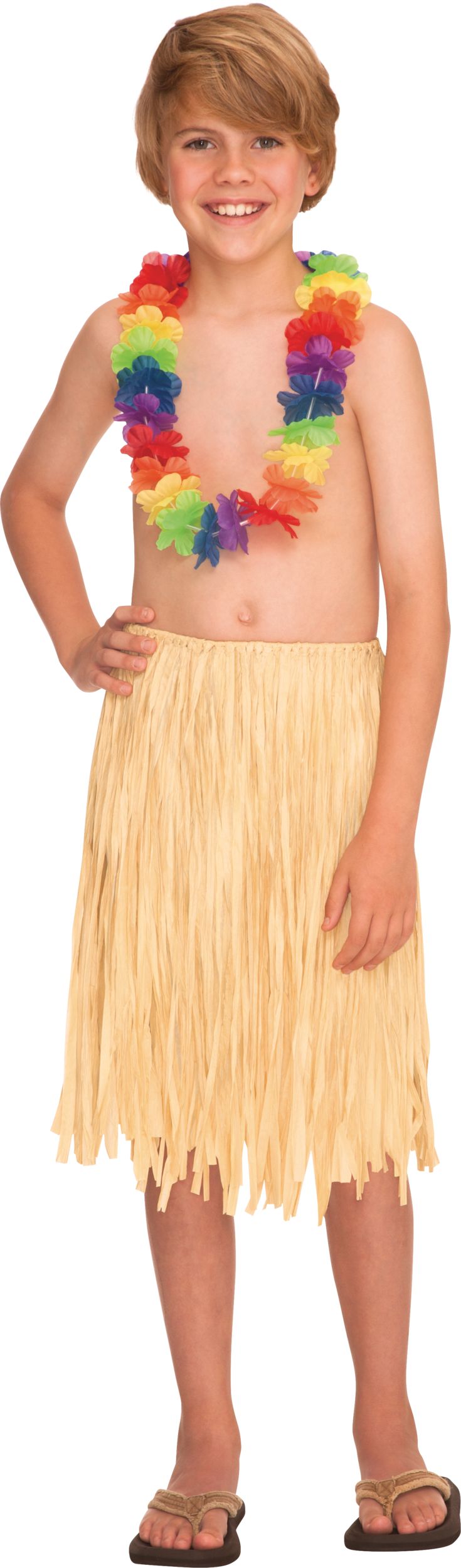 Jupe de danseuse hawaienne en paille naturelle pour enfants Party City