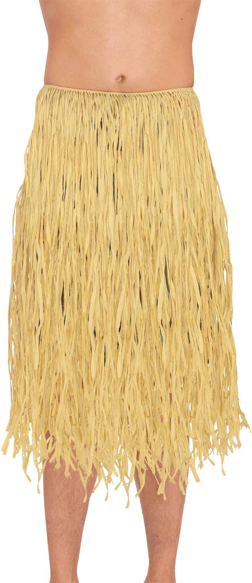 Jupe de danseuse hawaïenne en paille naturelle havane pour adultes Front_Flat