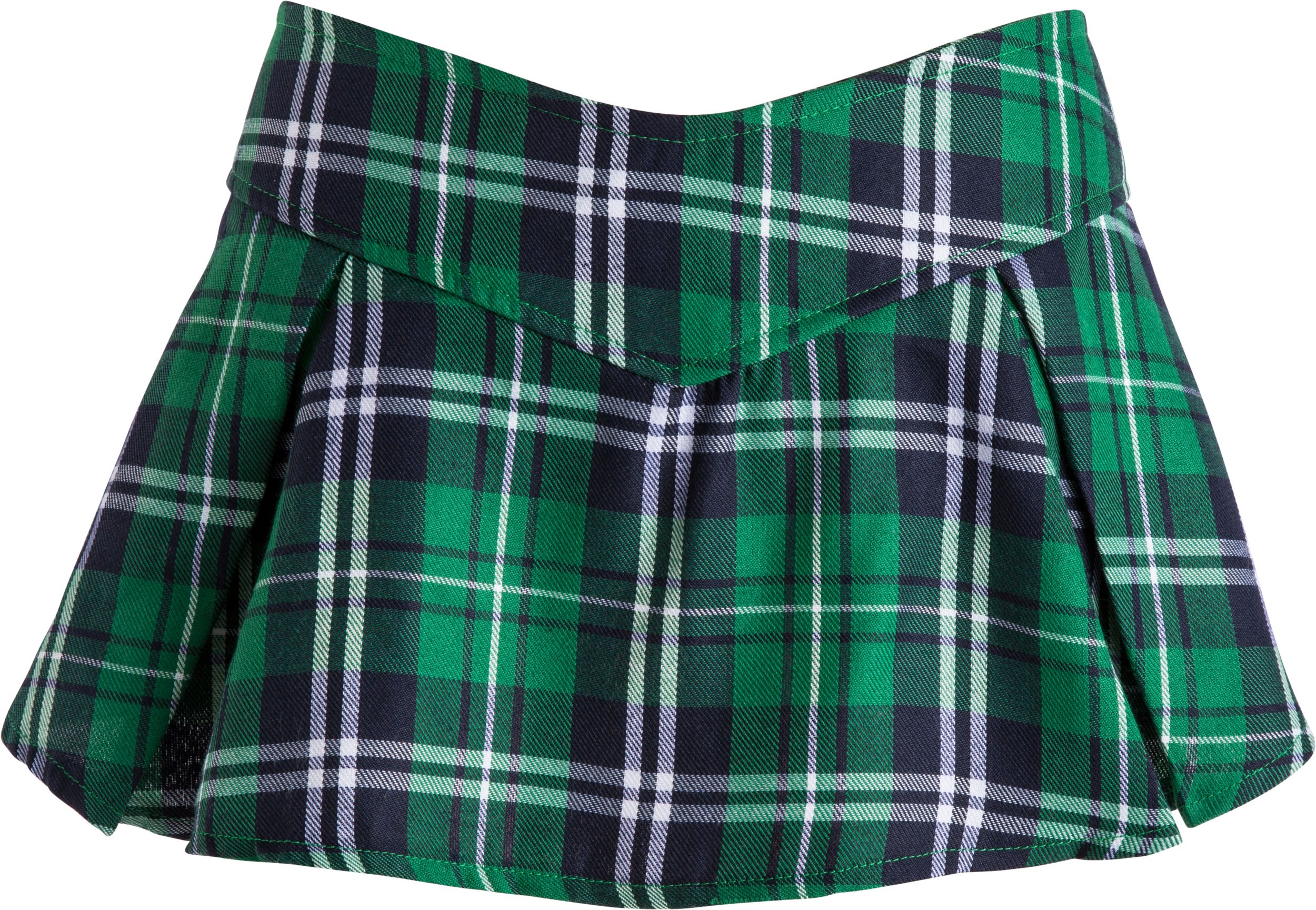 Adult Green Plaid Mini Skirt Front_Flat