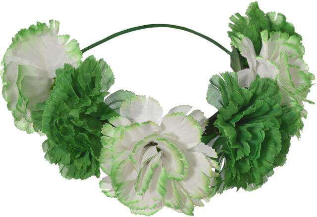 Green & White Floral Headwreath Overhead_Plunge