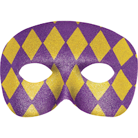 Masque de mascarade Harlequin étincelant Front_Flat