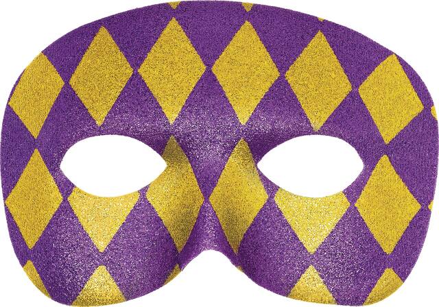 Masque de mascarade Harlequin étincelant Front_Flat