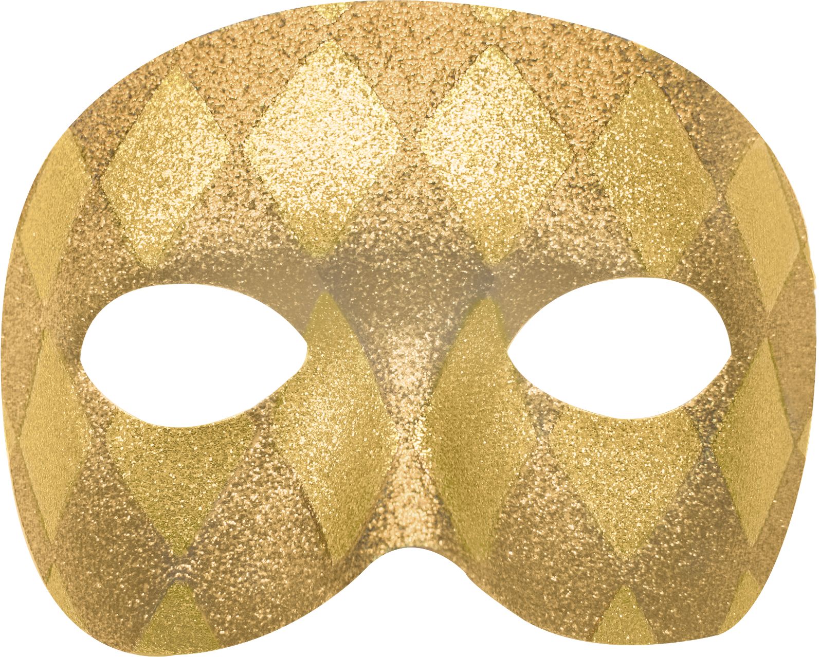 Masque de mascarade Harlequin or étincelant Front_Flat