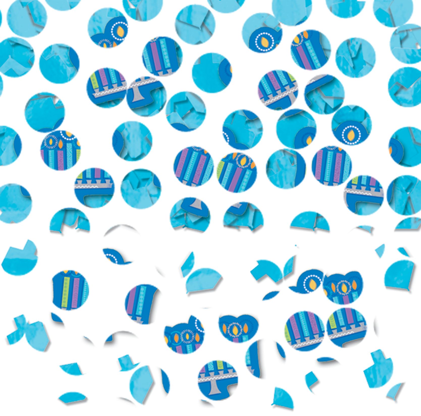 Menorahs/Dreidels/Stars of David Confetti Table Scatter Decoration, Blue/Silver/Gold, 1.2-oz, for Hanukkah Composite_or_Mixed