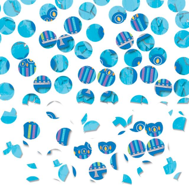 Menorahs/Dreidels/Stars of David Confetti Table Scatter Decoration, Blue/Silver/Gold, 1.2-oz, for Hanukkah Composite_or_Mixed