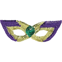 Masque à paillettes pour les yeux du Mardi Gras, paq. 6 Front_Flat