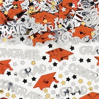 "Congrats Grad" Graduation Cap & Stars Confetti Table Scatter Decoration, Assorted Colours, 2.5-oz, for Graduation
