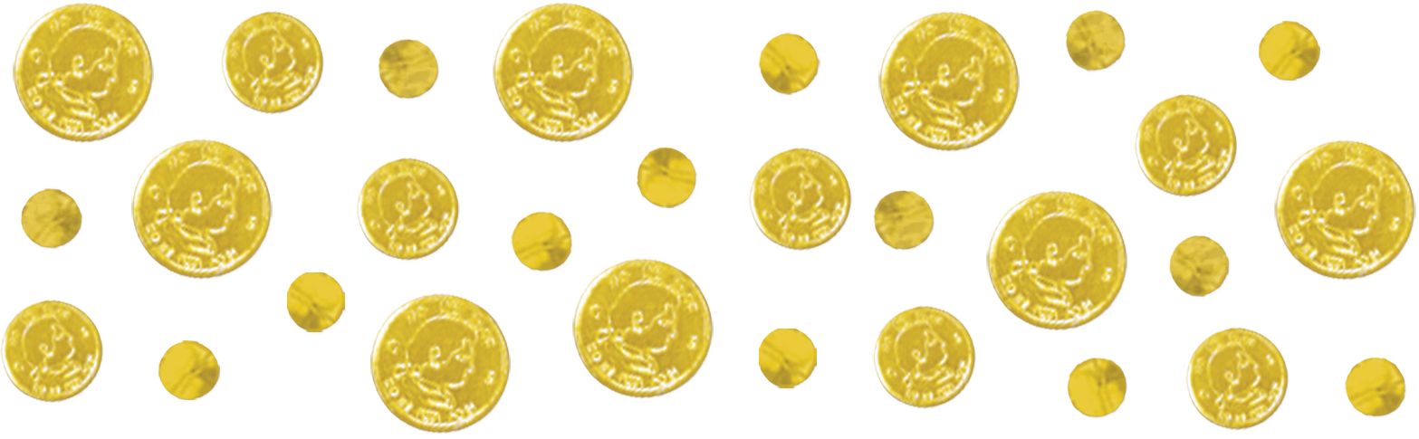 Confettis de la Saint-Patrick avec motifs de marmites d'or, de trèfles et d'arc-en-ciel Front_Flat