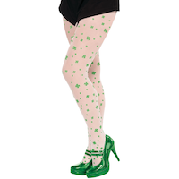Adult Shamrock Stockings Front_Angled_Left