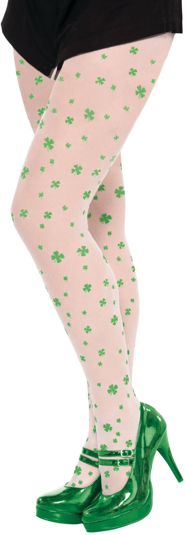 Adult Shamrock Stockings Front_Angled_Left