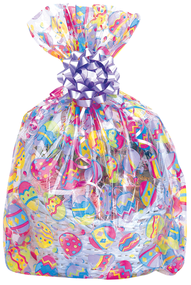 Painted Easter Eggs Plastic Gift Basket Bags, 2pk Party City