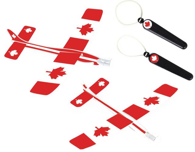 Canadian Flag Glider Toys, Red/White, 2-pk, for Canada Day Composite_or_Mixed