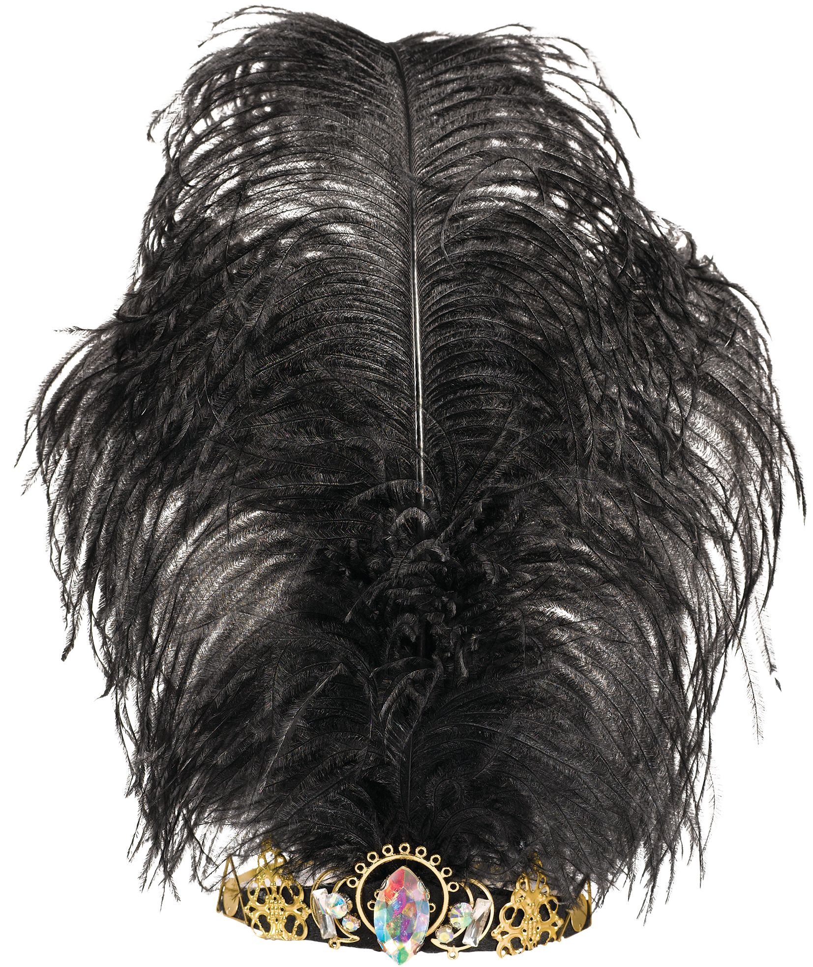 Black Feather Tiara Front_Flat