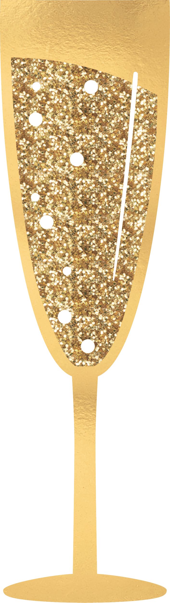 Glitter Gold Champagne Flute Photo Booth Props, 2-pk Front_Flat