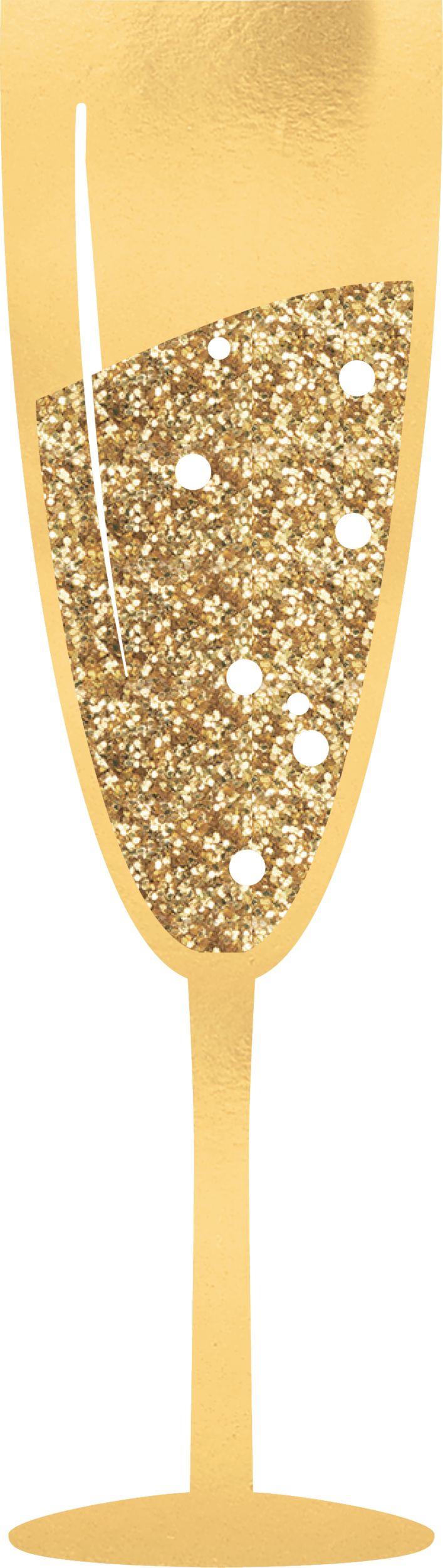 Glitter Gold Champagne Flute Photo Booth Props, 2-pk Front_Flat