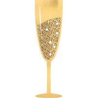 Accessoires photo flûte de champagne or étincelant, paq. 2 Front_Flat