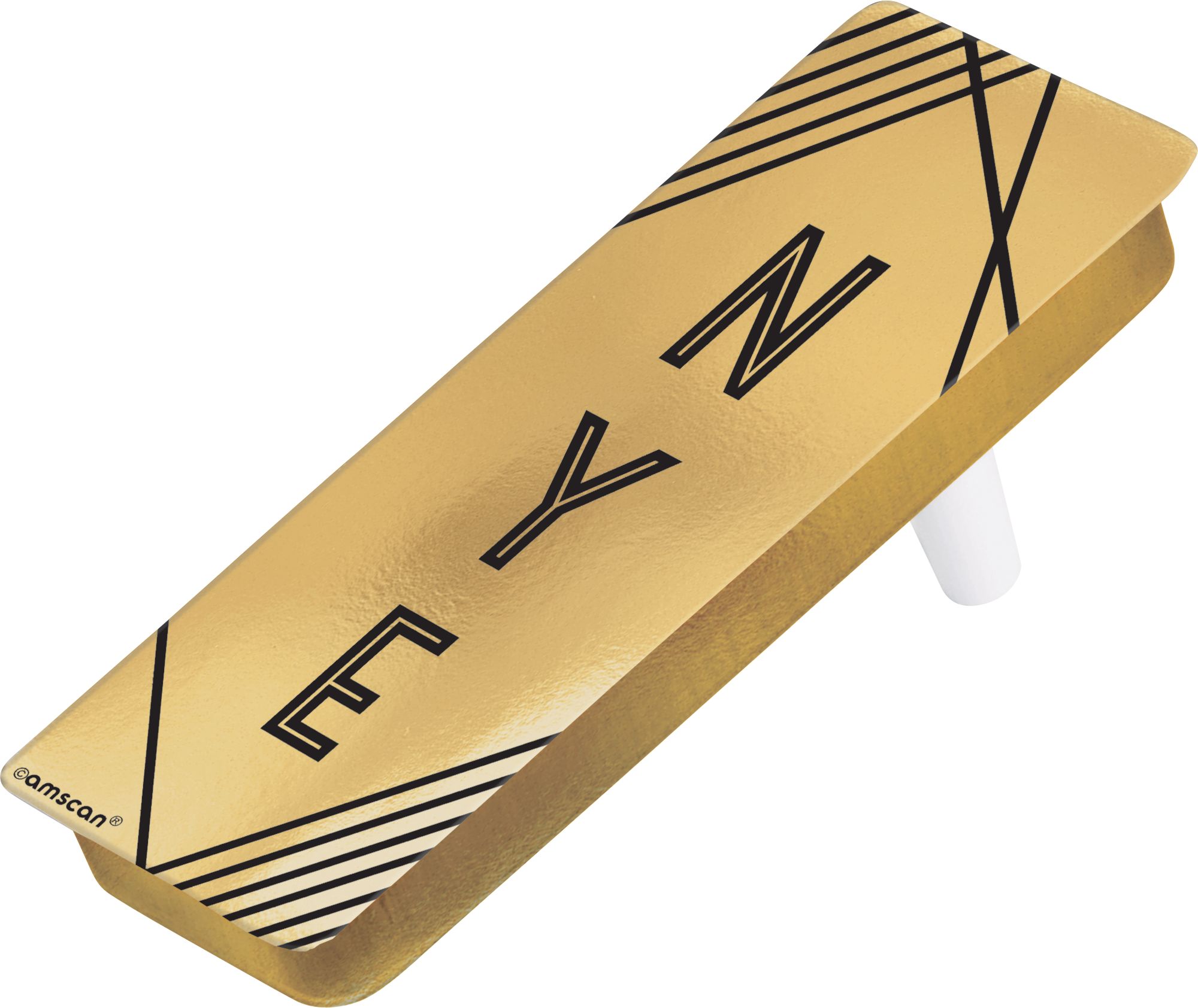 "NYE" Spinner Noisemakers, Black/Gold, 3-pk, for New Year's Eve Front_Angled_Left