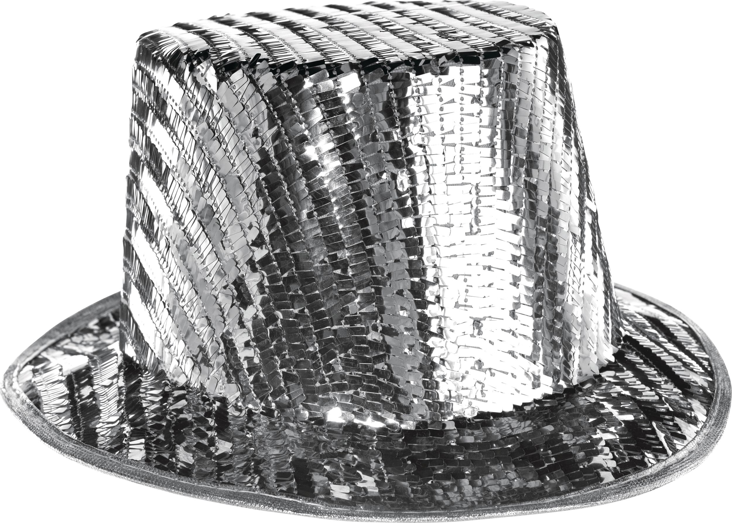 Silver Sequin Top Hat Front_Angled_Right