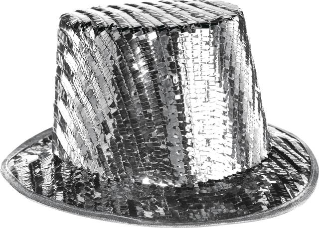Silver Sequin Top Hat Front_Angled_Right