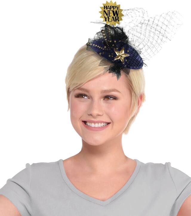 Clip-On Happy New Year Couture Hat Front_Flat