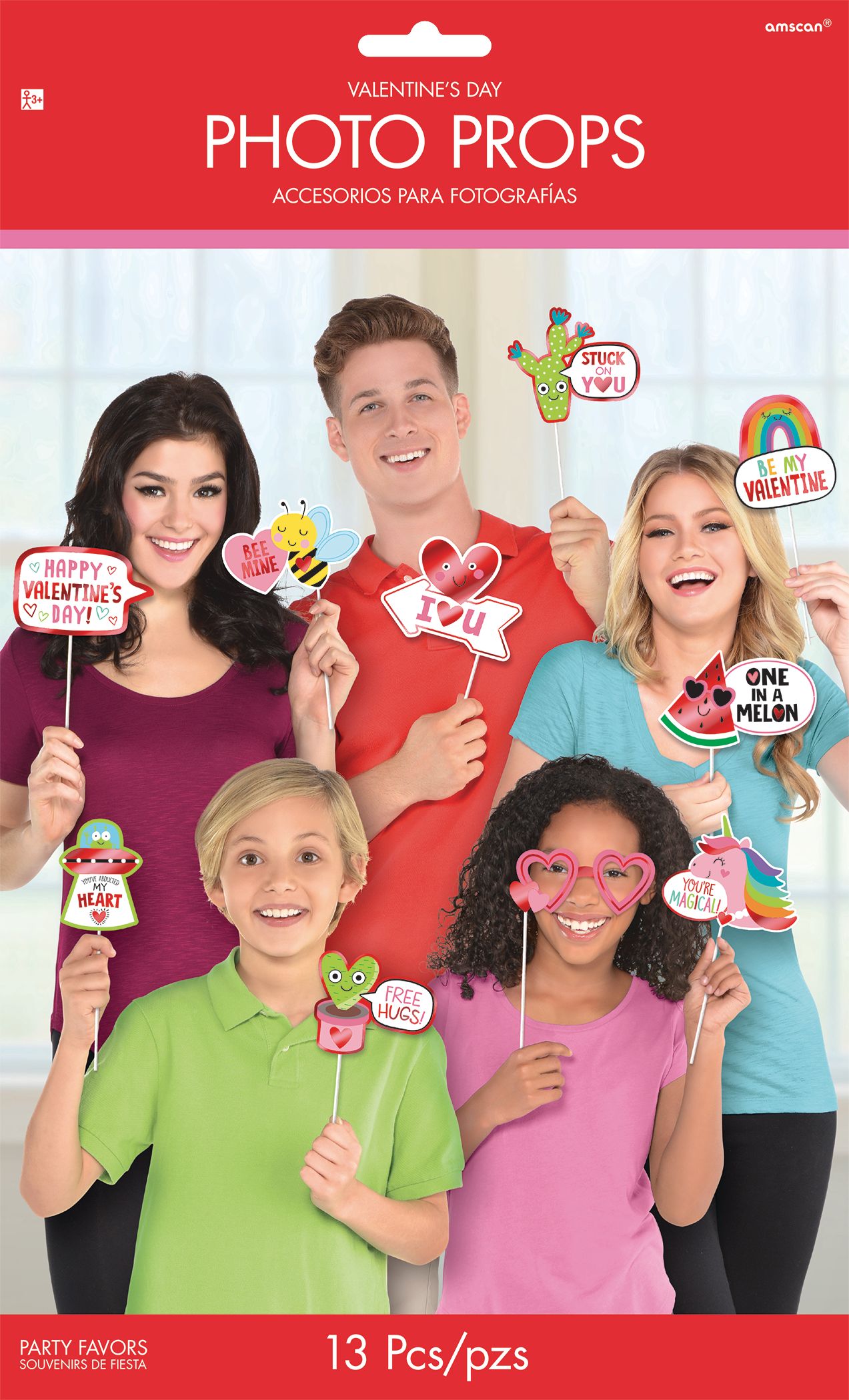 Valentine's Day Photo Booth Props, 13-pk Front_Flat