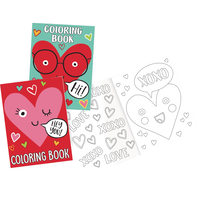 Cartes à coloriage coeurs à visage de la Saint-Valentin, paq. 12 Overhead_Flat