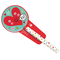 Heart Face Valentine's Day Pen with Notepad Overhead_Flat