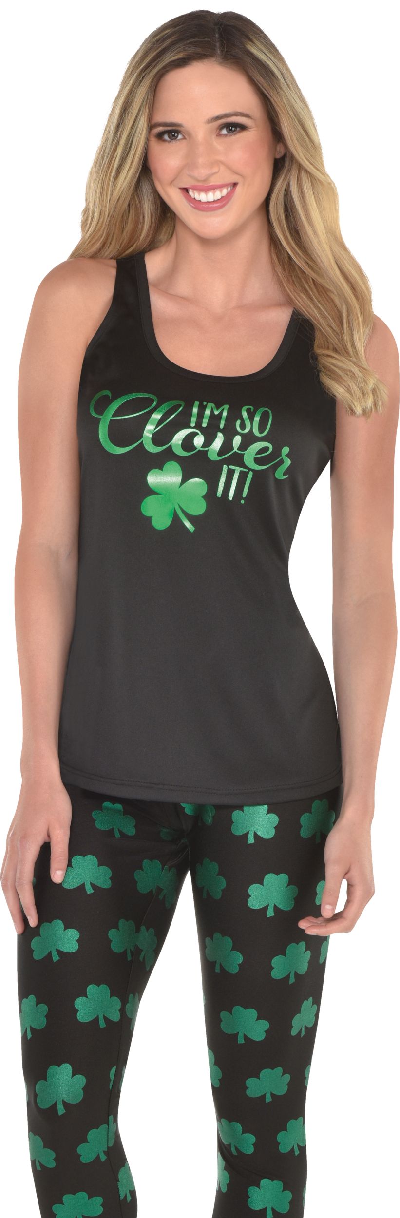 Womens I'm So Clover It St. Patrick's Day Tank Top Front_Flat