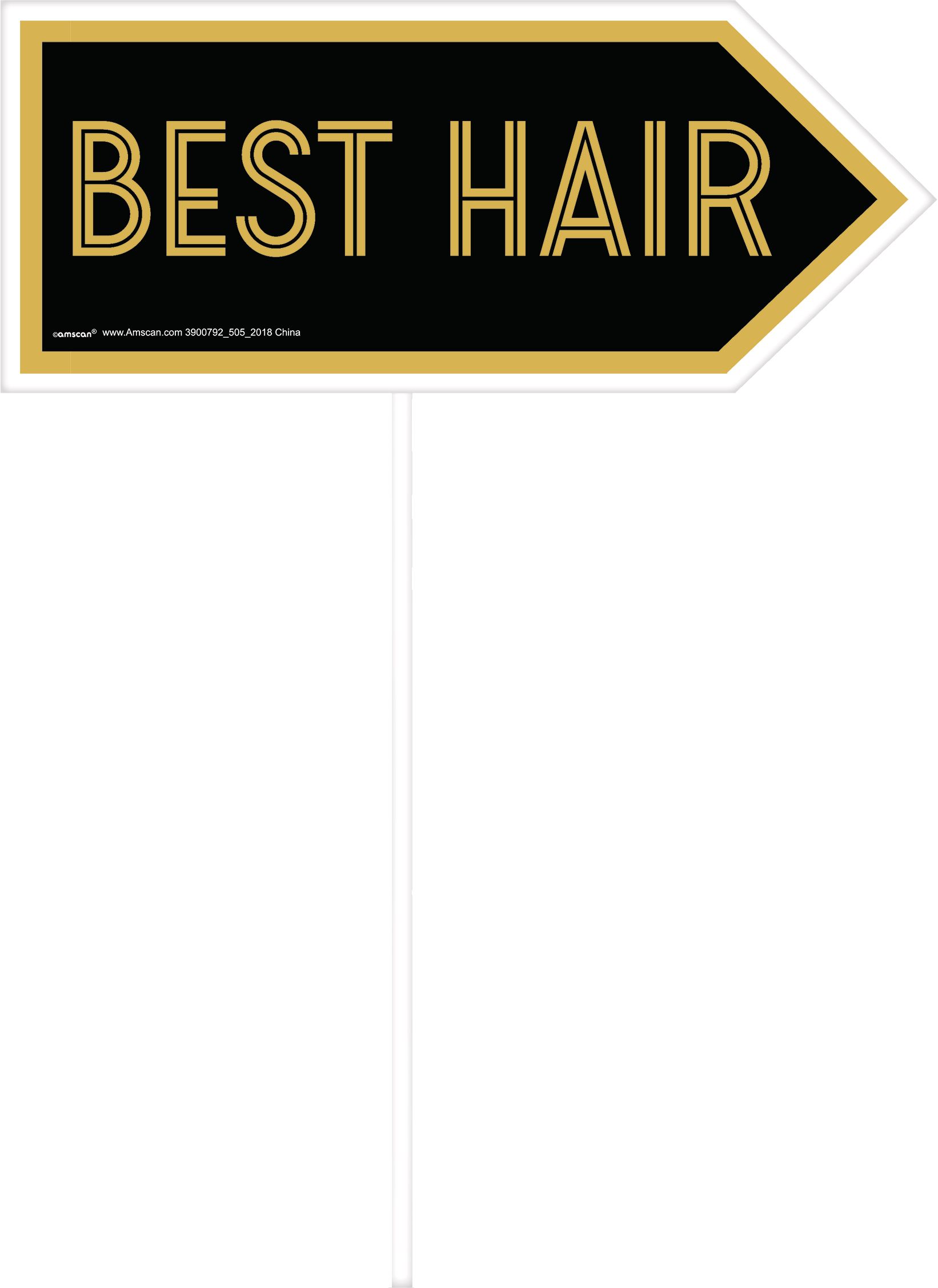 Black & Gold Graduation Photo Booth Props, 13-pc Front_Flat