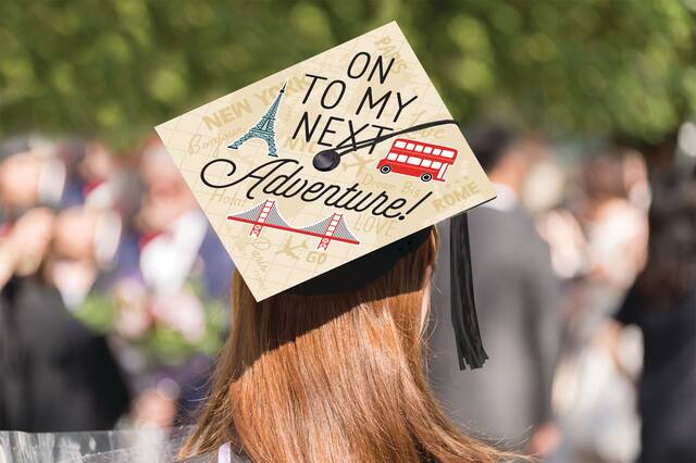 Travel Graduation Cap Topper Back_Elevated