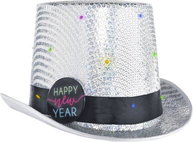 Light-Up Happy New Year Top Hat Front_Angled_Right