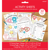 Cuddly Cubs Valentine's Day Activity Sheets, 30-ct Front_Flat