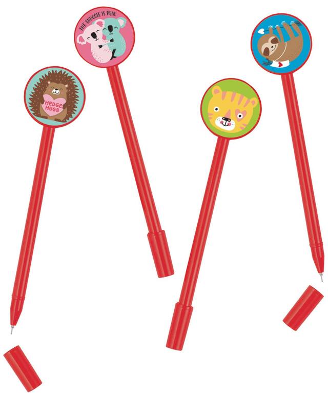 Cuddly Cubs Valentine's Day Pens, 8-pk Overhead_Flat