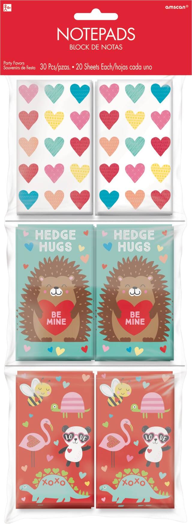 Cuddly Cubs Valentine's Day Notepads, 30-pk Front_Flat