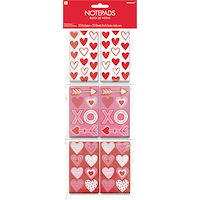 Notepad Books, Red/Pink, Heart, 30-pk, for Valentine's Day Front_Flat