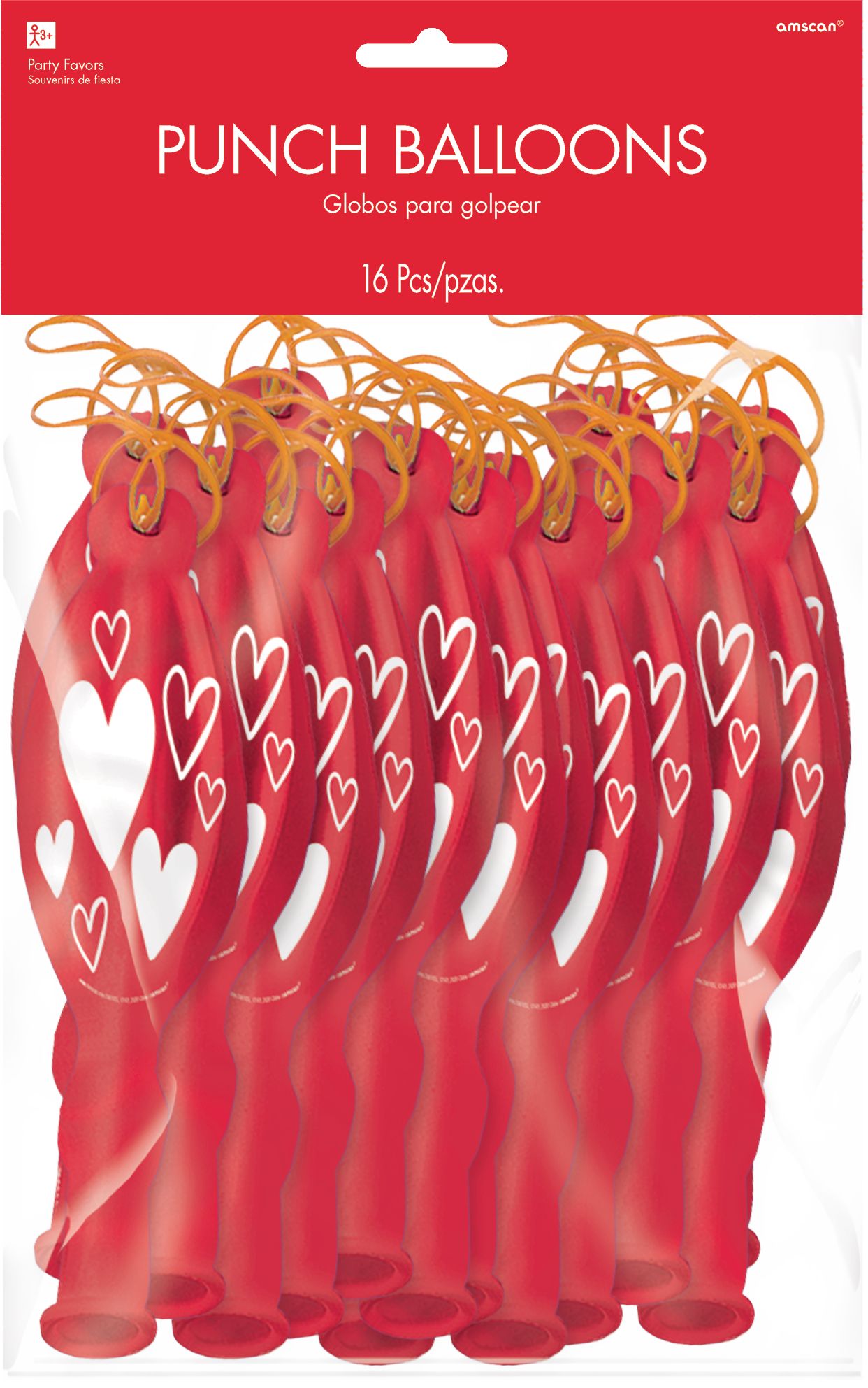 Valentine's Day Heart Punch Balloons, 16-pk Front_Flat