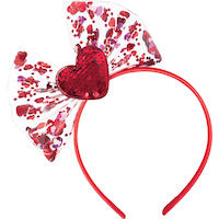 Confetti Shake Valentine's Day Bow Headband Front_Flat