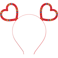 Valentine's Day Hearts Headband Front_Flat