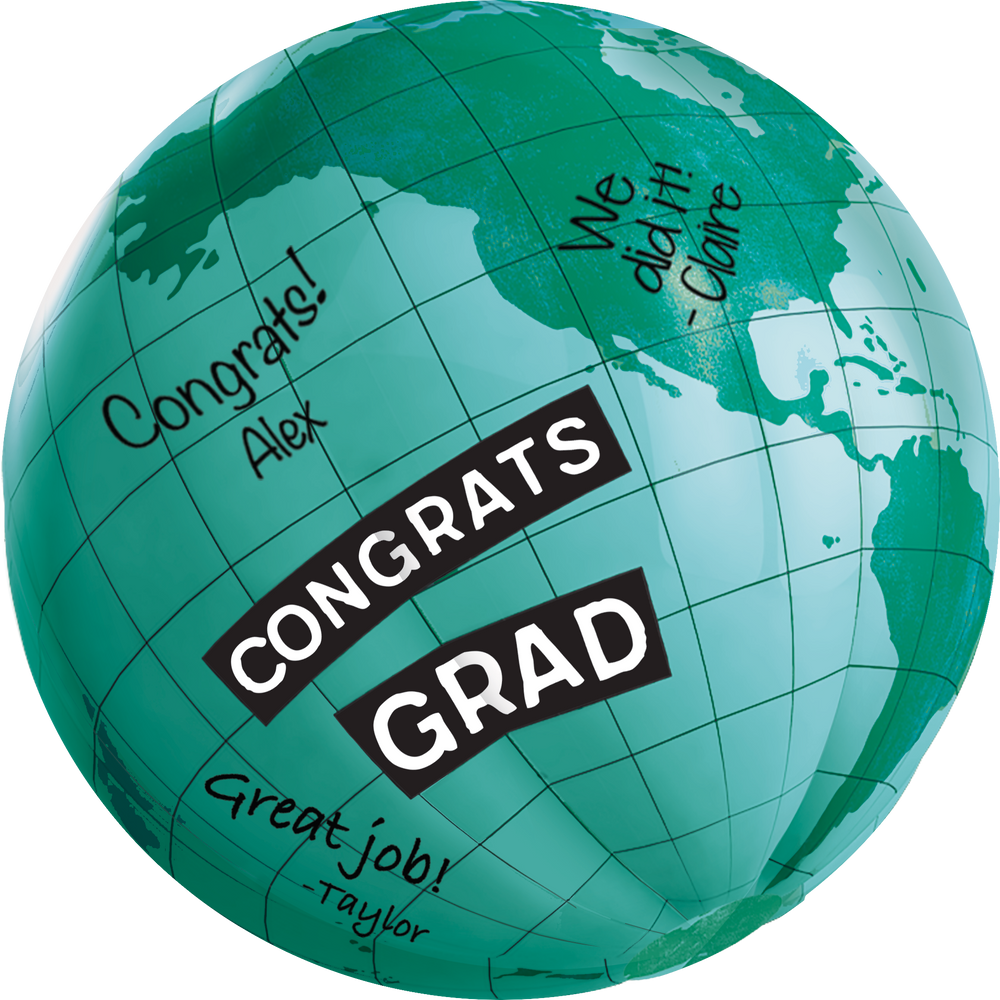 The World Awaits Graduation Autograph Beach Ball Party City