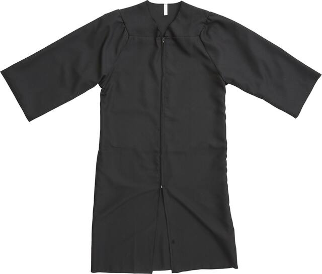 Adult Graduation Gown, Black, One Size, for Graduation Front_Flat