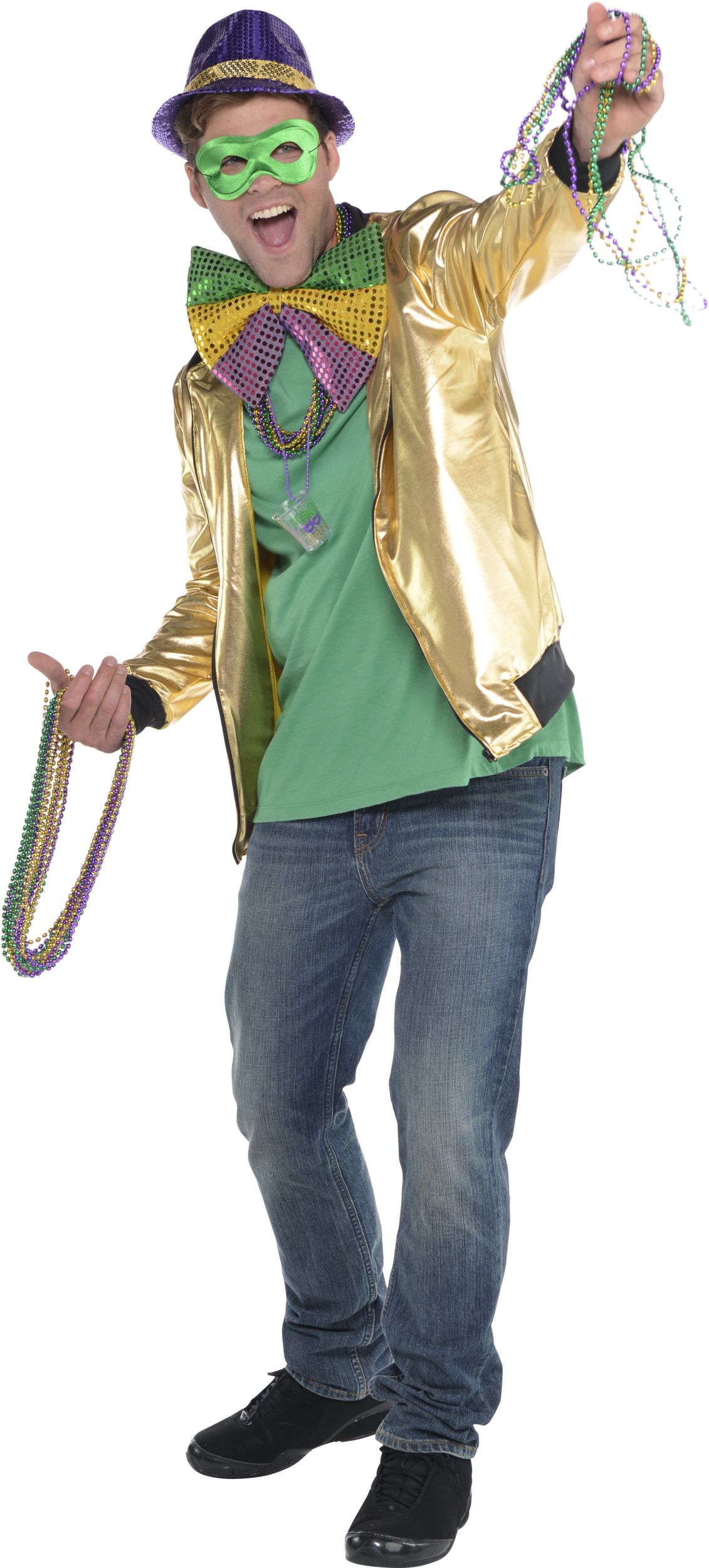 Sequined Purple, Gold, & Green Bow Tie Front_Angled_Left