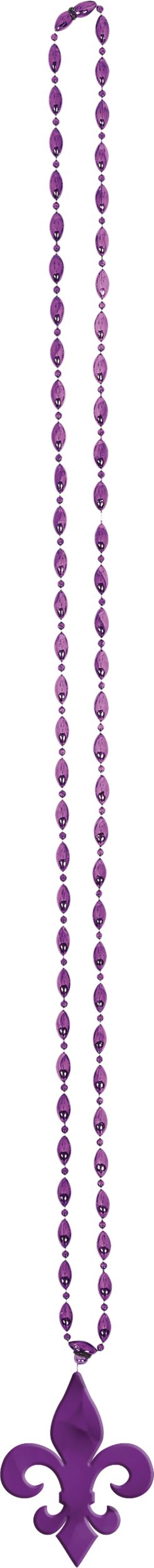 Colliers de perles fleur-de-lys du Mardi gras, paq. 3 Overhead_Flat
