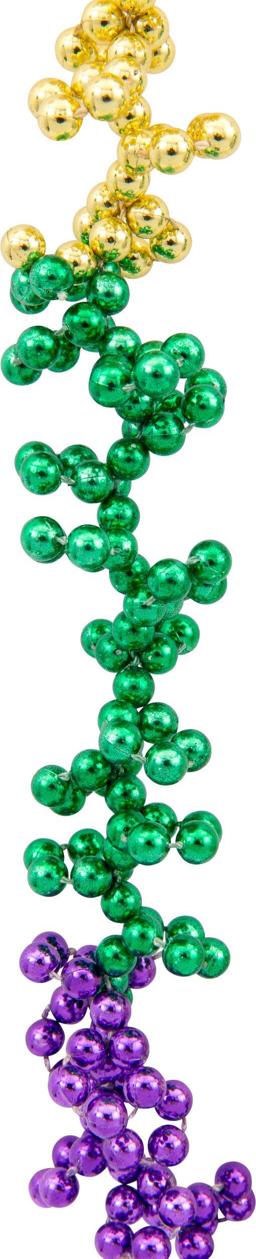 Jumbo Twist Mardi Gras Bead Necklace Front_Flat