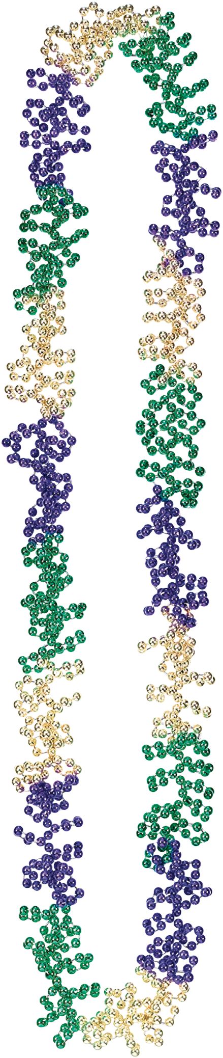 Jumbo Twist Mardi Gras Bead Necklace Front_Flat