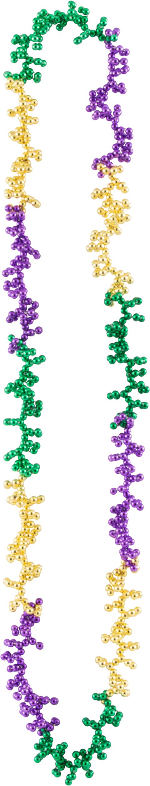 Jumbo Twist Mardi Gras Bead Necklace Front_Flat