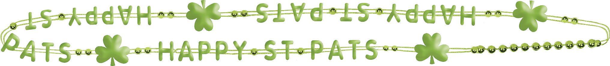 Colliers de perles Happy St. Pats de la Saint-Patrick, vert/orange/blanc, paq. 6 Front_Flat