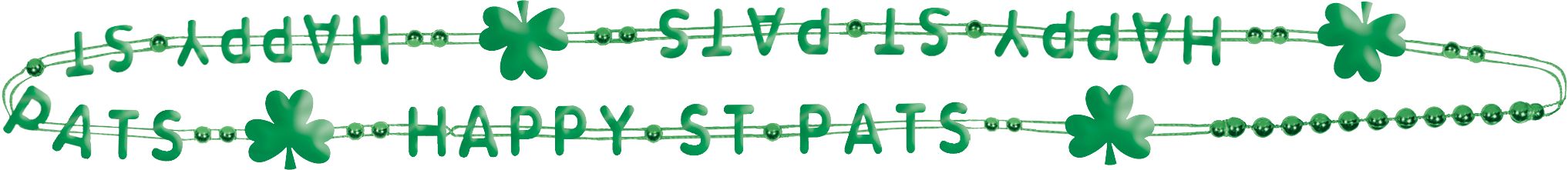 Colliers de perles Happy St. Pats de la Saint-Patrick, vert/orange/blanc, paq. 6 Front_Flat