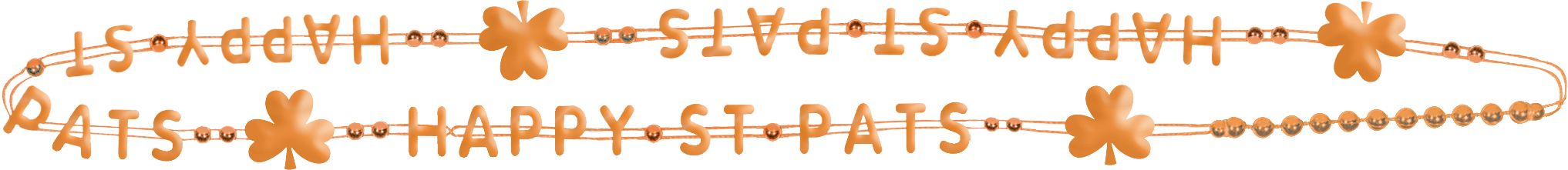 Colliers de perles Happy St. Pats de la Saint-Patrick, vert/orange/blanc, paq. 6 Front_Flat