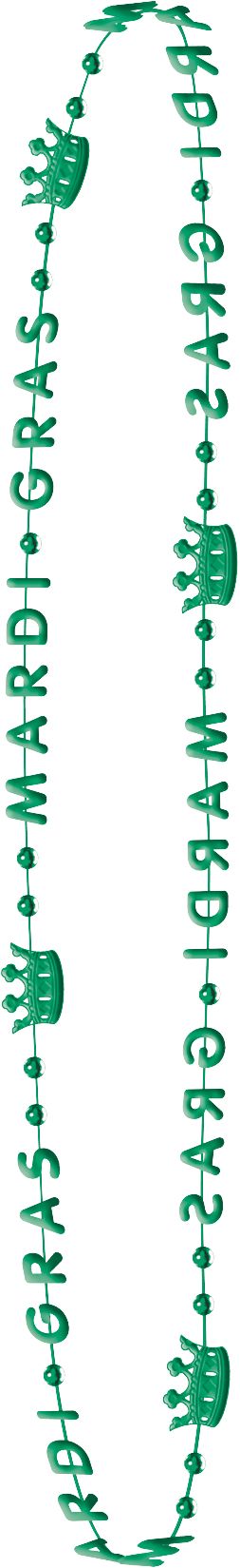 "Mardi Gras" Crown Bead Necklaces, Gold/Green/Purple, One Size, 6-pk, for Mardi Gras Front_Flat