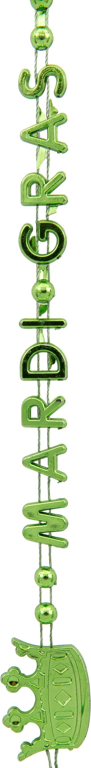 "Mardi Gras" Crown Bead Necklaces, Gold/Green/Purple, One Size, 6-pk, for Mardi Gras CloseUp